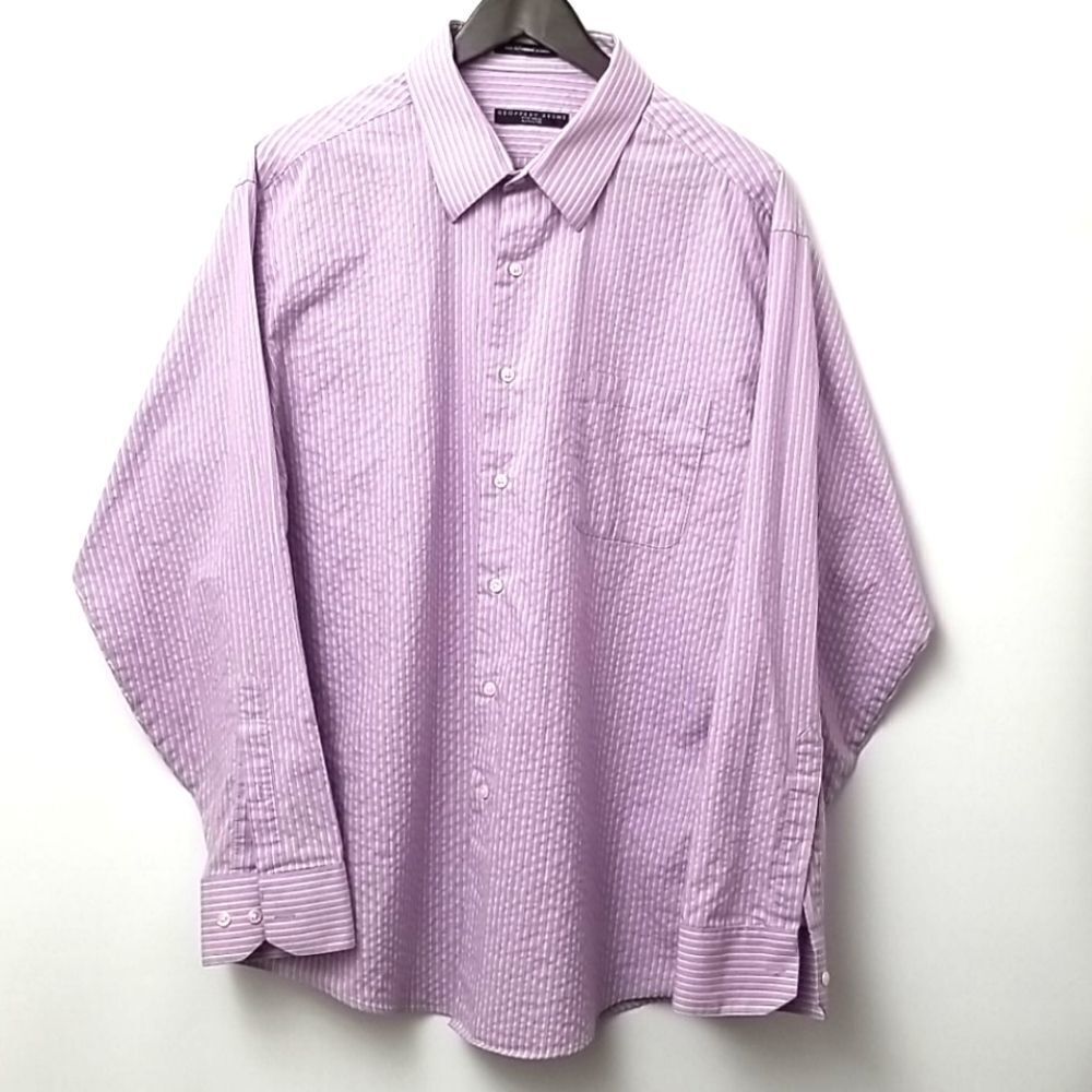 🎁5/$25 Geoffrey Beene Mens Dress Shirt Button Down 17.5 34/35 No Iron